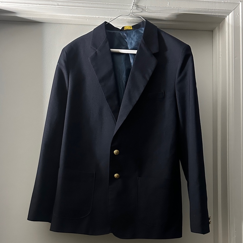 Van Heusen Navy Blue Blazer with Gold Buttons